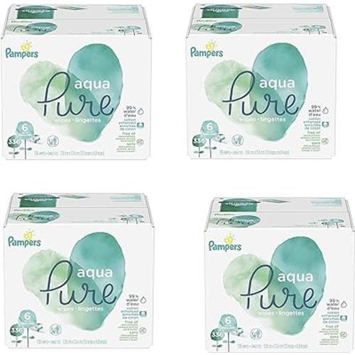 Pampers Aqua Pure 6X Pop-Top Sensitive Water Baby Wipes, 1344 Count