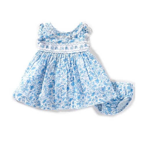 Bonnie Jean Baby Girls Newborn-24 Months Flutter-Sleeve Toile-Printed Fit-And-Flare Dress