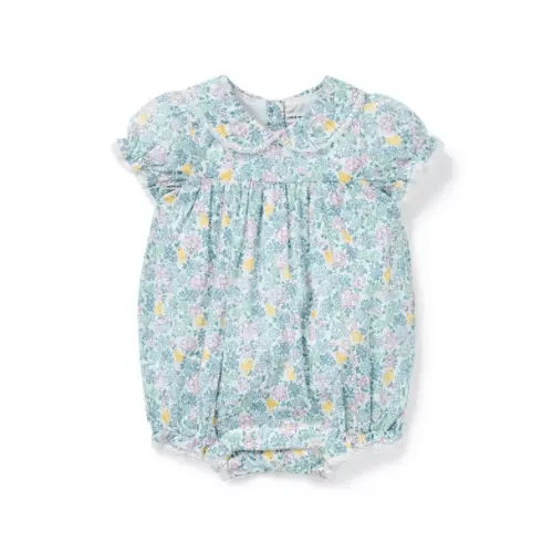 Baby Pale Blue Ditsy Floral Baby Ditsy Floral Collared Romper by Janie and Jack