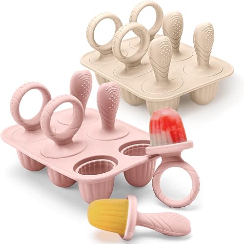 Silicone Toddlers Popsicle Molds with Sticks, 2Packs Mini Popsicles Molds for Baby Breastmilk Popsicle Molds for Teething Relief, Frozen Treats Maker Popsicle Maker Ice Pop Mold for Babies Kids