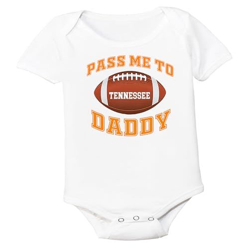 Football Pass Me To Daddy - Mommy - Uncle - Auntie Baby Bodysuit for Tennessee Fans
