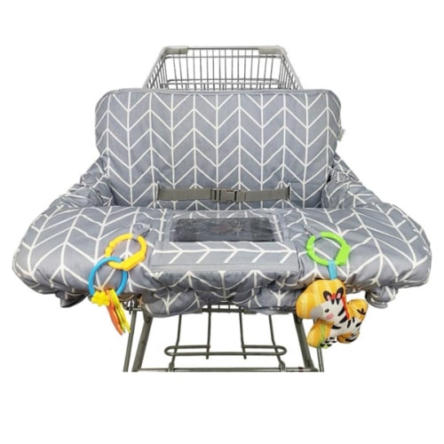 Shopping Cart Cover for Baby ICOPUCA Cotton High Chair Cover, Reversible, Machine Washable for Infant, Toddler, Boy or Girl (Grey Arrow Print)