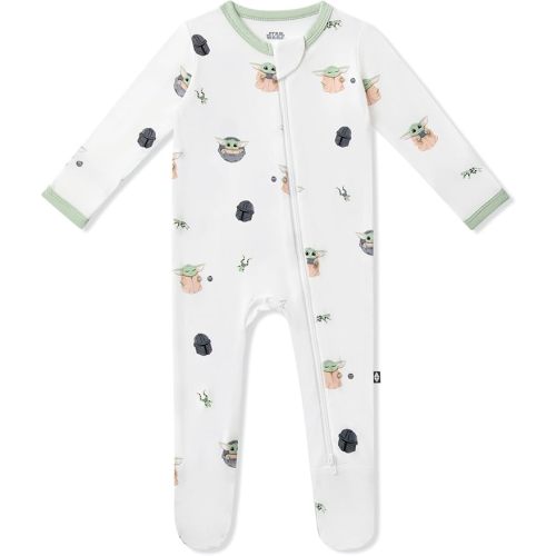 KYTE BABY Infant and Toddler Dual Zipper Footie, Ultra-Soft Rayon Made From Bamboo Sleeper, Boys and Girls Pajamas (0-3 Months, Grogu™)