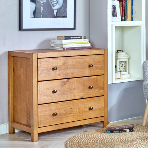 Wrought Studio™ Amesfield 3 Drawer 28" W Dresser & Reviews | Wayfair