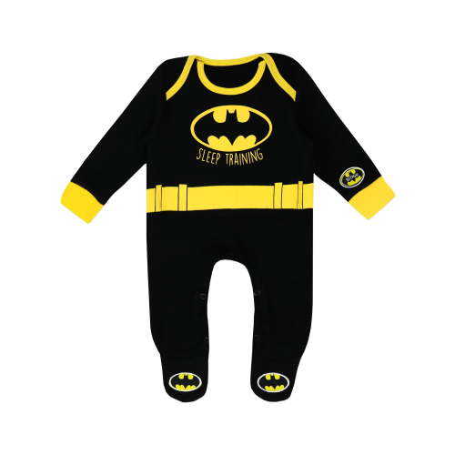 DC Comics Baby Boys Batman Footsie Black Sizes 0-18m