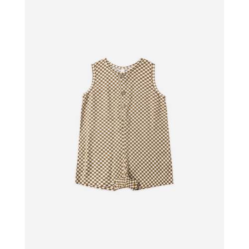 Maverick Romper Ocre Check