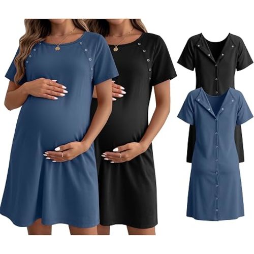 Huukeay 2 Pack Labor and Delivery Hospital Gown