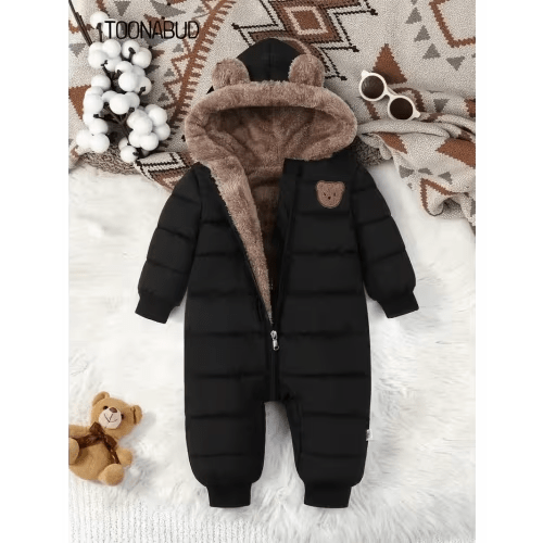 1pc winter one piece suit little bear fleece thick warm - Temu