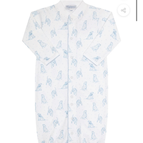 Blue Puppy Love Print Converter Gown