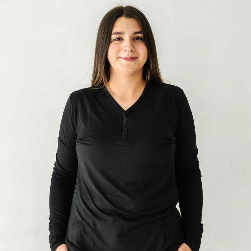 Black Women's Pajama Top - Little Sleepies