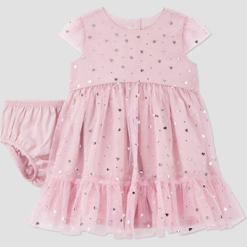 Carter's Just One You® Baby Girls' 2pc Holiday Glittery Tulle Dress - Pink