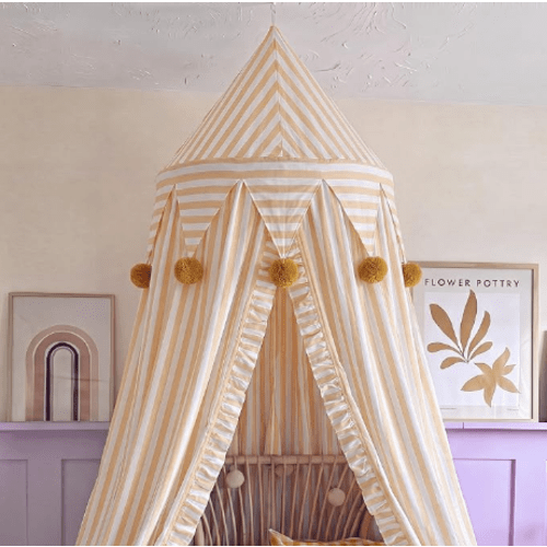 Orange canopy for playroom!