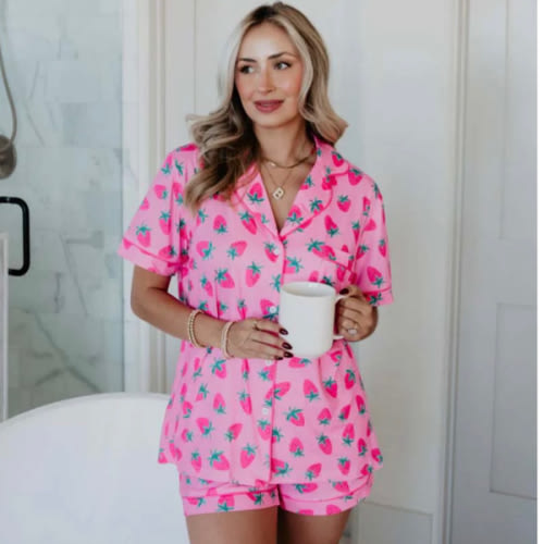Katydid Strawberry Pajama Top | Palmetto Moon