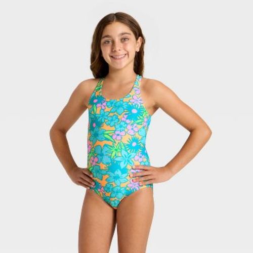 Girls' Tropical Oasis Floral One Piece Swimsuit - Cat & Jack™ Starry Yellow