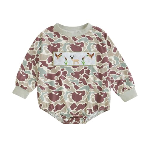 Biayxms Infant Baby Boy Girl Mallard Duck Romper Short Sleeve Animal Duck One Piece Bodysuit Tops Hunting Baby Clothes