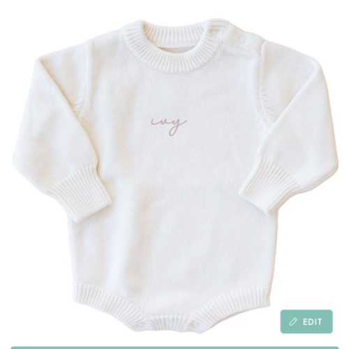 Personalized Printed Knit Sweater Bubble | Solid