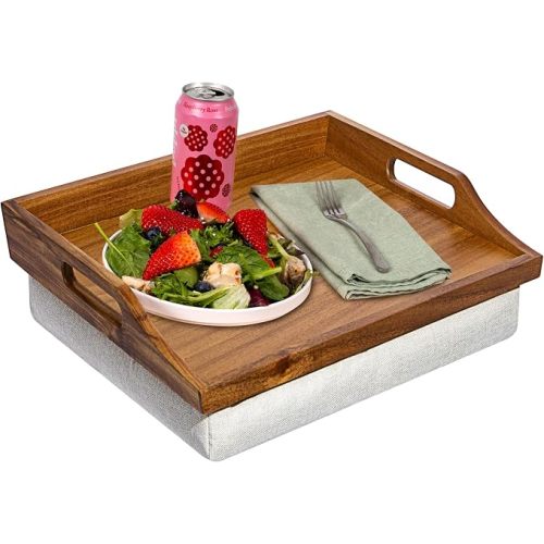 ROSSIE HOME Wood Lap Tray – Natural Acacia, Fits 15.6” Laptops