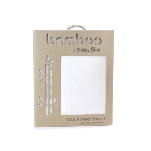 Bubba Blue Cot Fitted Sheet White