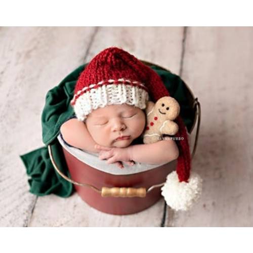 Newborn Santa Hat: Red & Cream Knit Christmas Cap - Etsy