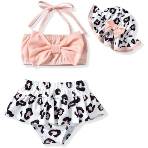Aalizzwell Baby Girl 2-Piece Bikini Swimsuit with Hat
