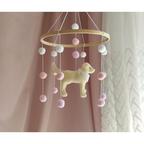Dog baby mobile, Labrador mobile nursery, Golden retriever crib mobile, Puppy cot mobile felt, Labrador Nursery Decor, Baby gift, P1406