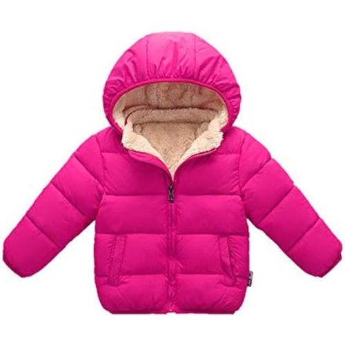 Toddler Baby Hooded Down Jacket Boys Girls Kids Thicken Warm Winter Coat Outerwear 1-7t