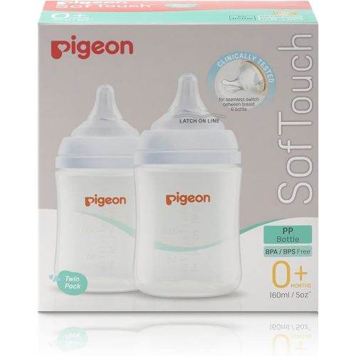 Pigeon SofTouch 3 Baby Bottle for 0+ Months Babies, BPA & BPS-Free, 160ml, PP, Twin Pack : Amazon.com.au: Baby