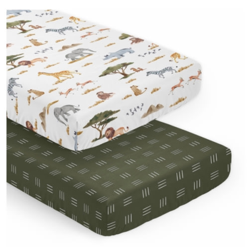Jungle Collection 2 Pack Crib Sheets