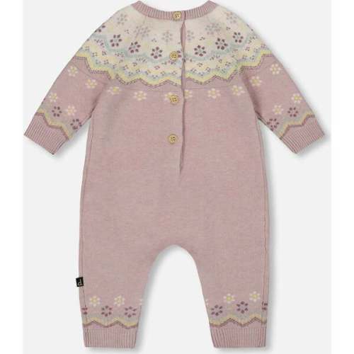 Jacquard Knitted Romper Keepsake Lilac, Neutral Purple - Deux par Deux | Maisonette