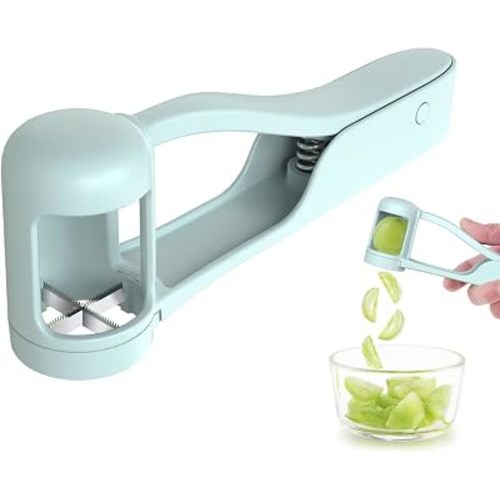 Luvan Grape Cutter for Toddlers, Grape Slicer Tool, Grape Tomato Cherry Strawberry Cutter Tools Into 4 Pieces for Vegetable Fruit Salad, Stainless Steel Quarter Grape Slicer Kitchen Gadget