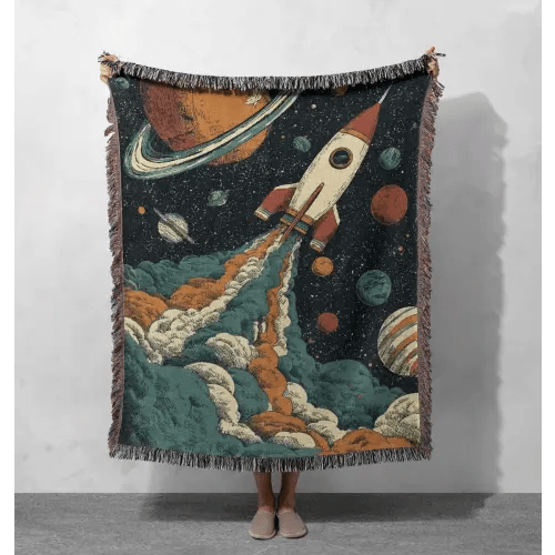 Space Exploration Woven Blanket