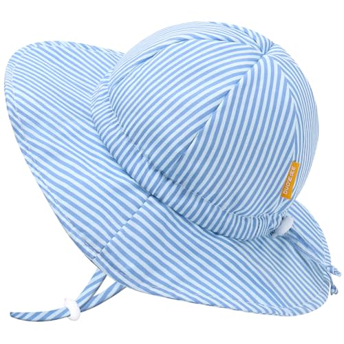 FUOITA UPF 50+ Baby Bucket Hat - Wide Brim Sun Protection Beach Cap for Girls - Cute & Adjustable Toddler Hat