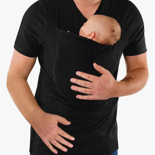 Mens Dad Shirts Baby Carrier Shirt Short Sleeve Skin to Skin New Dad Gifts T-Shirt with Pocket