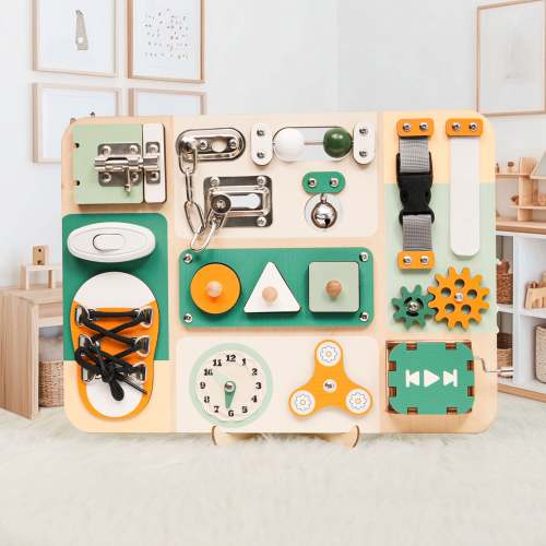 Montessori Busy Board With Music Box, Montessori Wooden Toy, 1 Year Old Birthday Gifts, First Birthday Gift, Girl First Birthday Gift