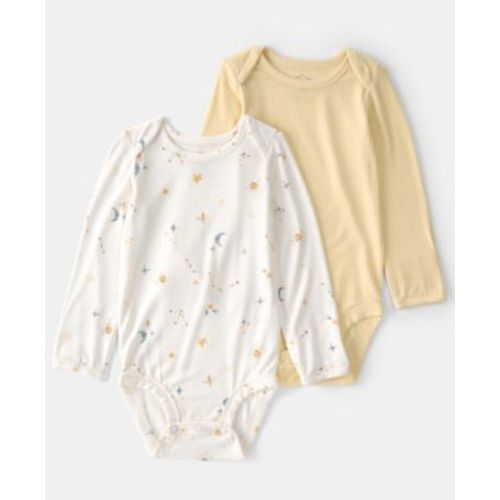 Baby Boys' or Baby Girls' Constellation Long-Sleeve Bodysuits, 2-Pack