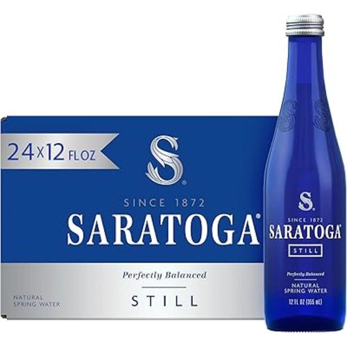 Saratoga Spring Water Bottles, 24 Pack – Still Bottled Water - Glass Bottles - 12 Fl Oz