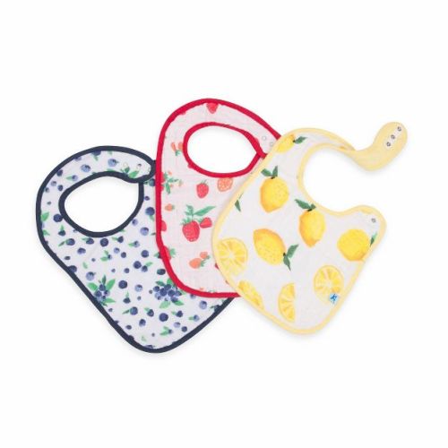 Little Unicorn Cotton Muslin Classic BIb Set - 3pk - Berry Lemonade
