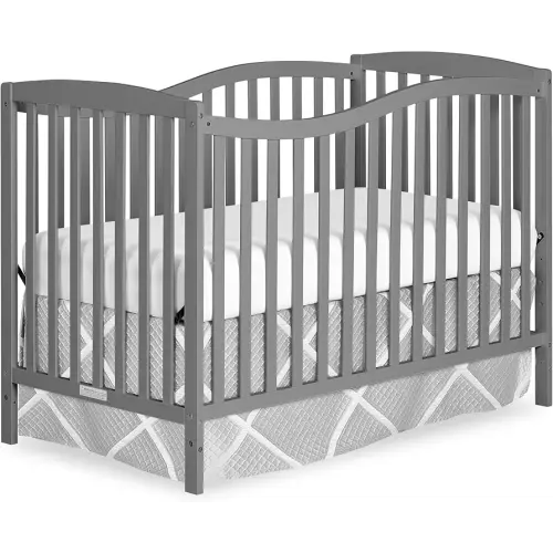 Dream On Me Chelsea 5-In-1 Convertible Crib In Strom Grey, 4 Mattress Height Positions, Non Toxic Finish, JPMA Certified, Made Of Sustainable And Sturdy Pinewood