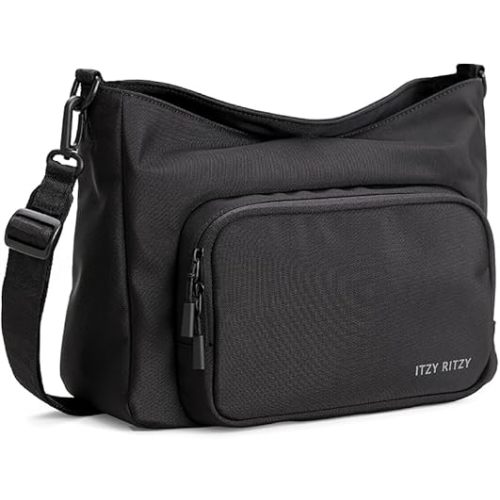 Itzy Ritzy Belong Cargo Caddy - Attaches to Stroller or Wagon; Also Includes Shoulder/Crossbody Strap (Black)