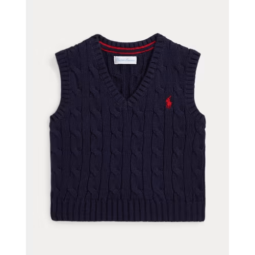 Cable-Knit Cotton Sweater Vest
