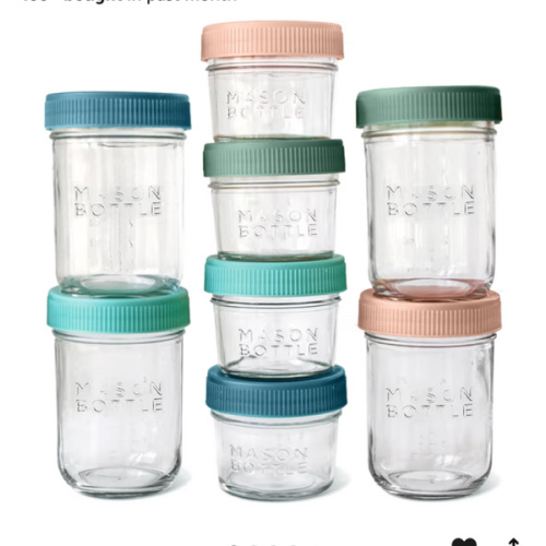 Amazon.com: Mason Bottle Breast Milk Storage Jars (4oz & 8oz, 8-Pack) Reusable Glass Breastmilk Storage Jar & Baby Food Containers with Lid & Breast Milk Storage, Airtight, Stackable, Freezable (Deep Ocean)