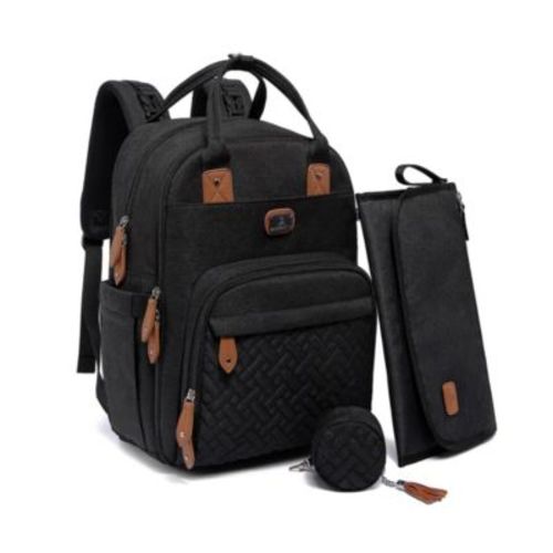 Diaper Bag Backpack with Portable Changing Pad, Pacifier Case and Stroller Straps