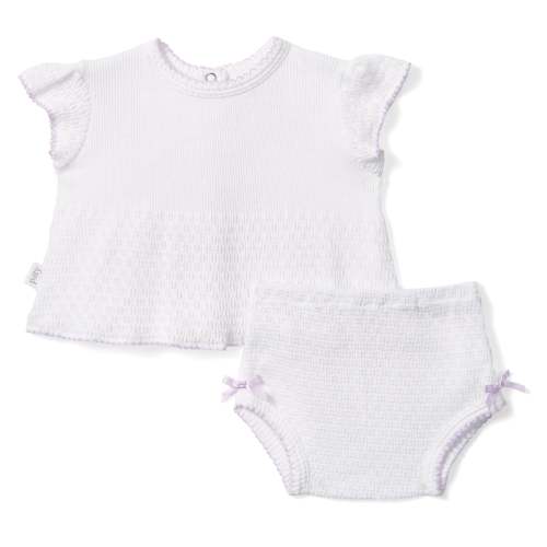PatyKnit™ Flutter Sleeve Diaper Set with Bows - PatyInc