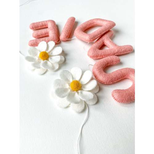 Felt Name Banner Garland, Daisy Nursery Decor