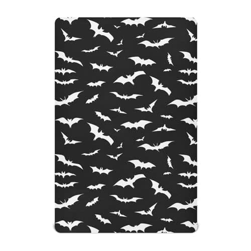 Baby Crib Sheet Bats Black Halloween Crib Mattress for Boys and Girls Playard Sheet Soft Breathable Fitted Baby Mattress Cover 52x28in