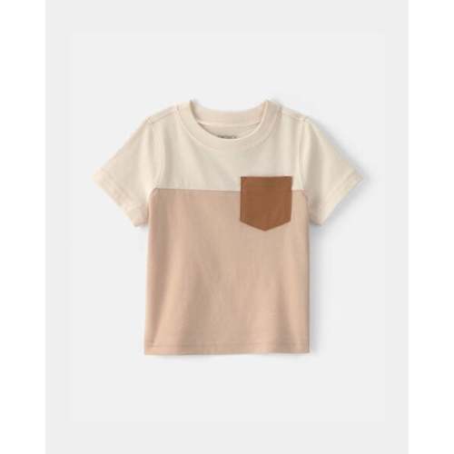 Baby Boy Color Block Short-Sleeve T-Shirt - Tan/Ivory | Carter's