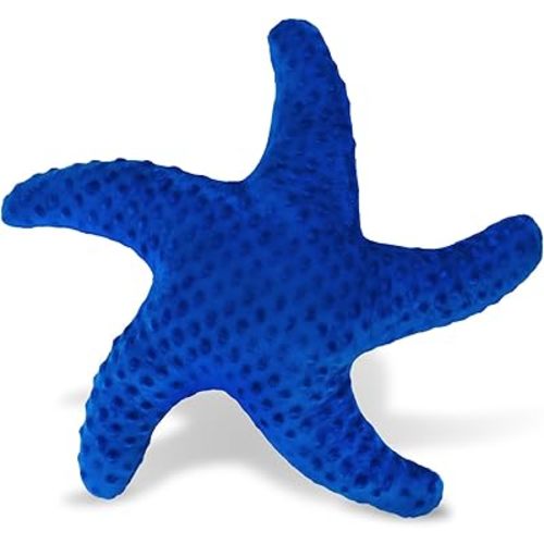 Marble Empire Starfish Pillow for Couch and Bed, Coastal Decor Throw Pillow, Ocean Beach Theme Accent Pillow for Living Room（Navy Blue）