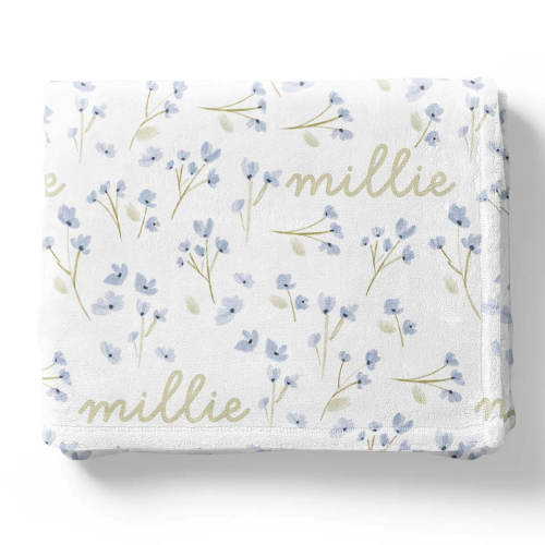 Blake's Blooms Personalized Kids Blanket