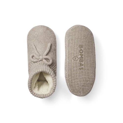 Women’s Bow Gripper Slipper Bootie - Sherpa-Lined