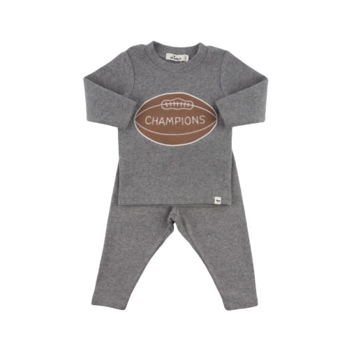 Football Patch Long Sleeve Two Piece Set